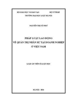 Luận án tiến sĩ luật học pháp luật lao động về quản trị nhân sự tại doanh nghiệp ở việt nam