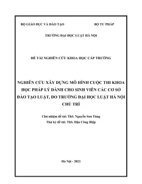 Mô Hình Cuộc Thi Khoa Học Pháp Lý Dành Cho Sinh Viên Luật