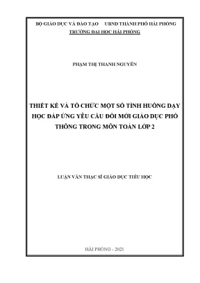 Luận Văn Thạc Sĩ: Thiết Kế Tình Huống Dạy Học Toán Lớp 2