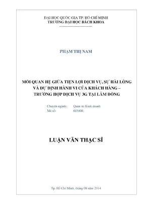 Luận Văn Thạc Sĩ: Mối Quan Hệ Giữa Tiện Lợi Dịch Vụ, Sự