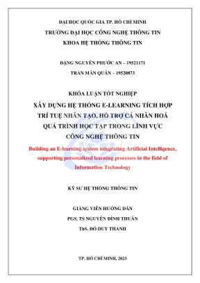 Xây Dựng Hệ Thống E-Learning Tích Hợp AI Hỗ Trợ Cá Nhân