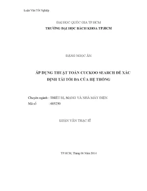 Luận Văn Thạc Sĩ: Ứng Dụng Thuật Toán Cuckoo Search Xác