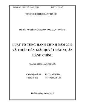 Nghiên cứu luật tố tụng hành chính 2010 và thực tiễn 