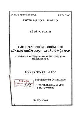 Luận án tiến sĩ luật học: Đấu tranh phòng chống tội lừa