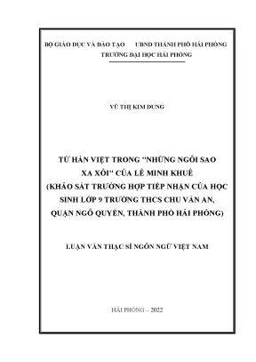 Luận Văn Thạc Sĩ: Từ Hán Việt Trong 'Những Ngôi Sao Xa 
