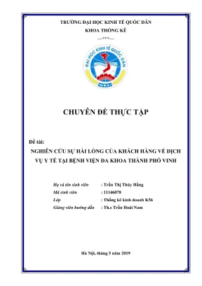 Nghiên cứu sự hài lòng của khách hàng về dịch vụ y tế 