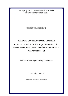 Phân tích ngược chuyển vị tường chắn tầng hầm xác định