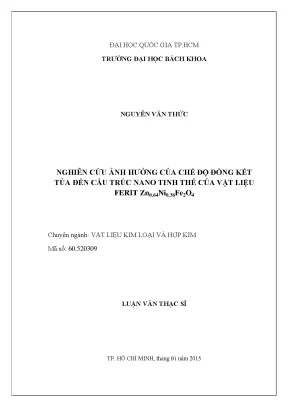 Nghiên cứu ảnh hưởng chế độ đồng kết tủa lên cấu trúc 