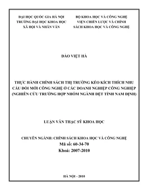 Luận Văn Thạc Sĩ: Chính Sách Khoa Học Công Nghệ Kích 