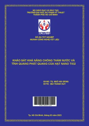 Khảo sát khả năng chống thấm nước và tính quang phát
