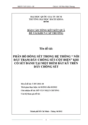 Nghiên cứu phân bố dòng sét trong hệ thống nối đất trạm 