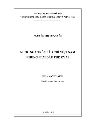 Luận Văn Thạc Sĩ: Báo Chí Học Nước Nga Trên Báo Chí Việt