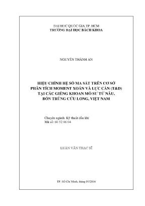 Hiệu chỉnh hệ số ma sát trong kỹ thuật dầu khí: Phân 