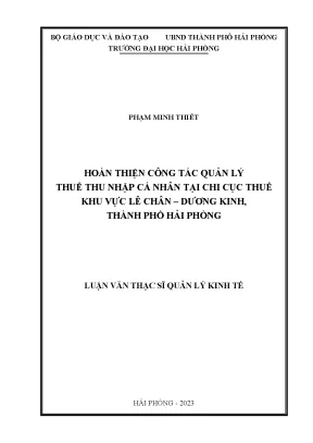 Hoàn thiện quản lý thuế thu nhập cá nhân tại Chi cục