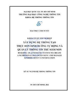 Tạo Thực Đơn Dinh Dưỡng Tự Động và Quản Lý Thông Tin Trẻ