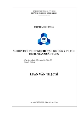 Trịnh Minh Tuấn Nghiên Cứu Thiết Kế Giường Y Tế Cho Bệnh