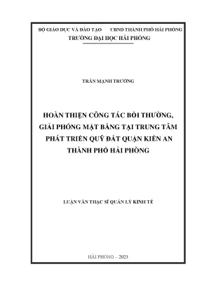 Hoàn thiện công tác bồi thường giải phóng mặt bằng tại