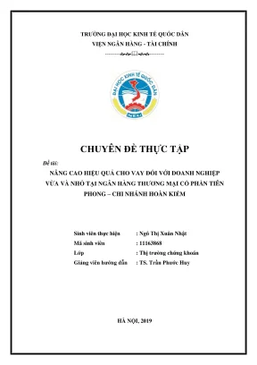 Chuyên đề thực tập: Nâng cao hiệu quả cho vay doanh 