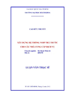 Luận Văn Thạc Sĩ Kỹ Thuật Điện Tử: Xây Dựng Hệ Thống
