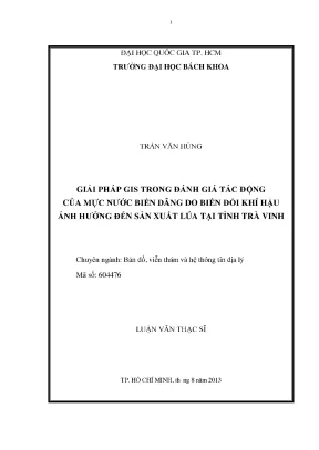 Giải pháp GIS đánh giá tác động mực nước biển dâng đến 