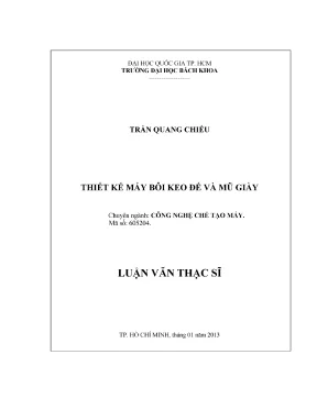 Thiết kế máy bôi keo đế và mũ giày trong luận văn thạc