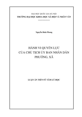 Luận án tiến sĩ về hành vi quyền lực của chủ tịch ủy ban 