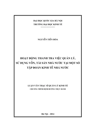 Luận Văn Thạc Sĩ: Quản Lý Kinh Tế Và Thanh Tra Sử Dụng