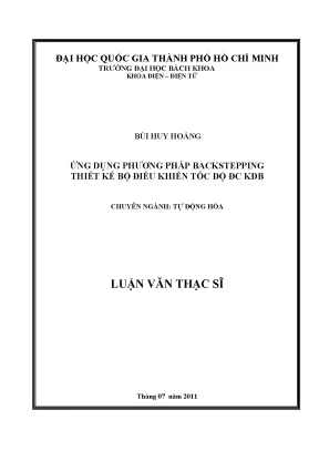 Luận Văn Thạc Sĩ Tự Động Hóa: Ứng Dụng Phương Pháp 