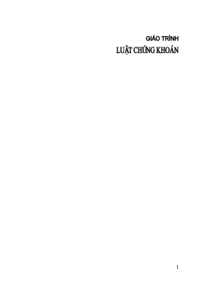 Giáo Trình Luật Chứng Khoán - Đại Học Luật Hà Nội - Phạm 