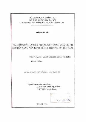Vai trò quản lý nhà nước trong chuyển đổi kinh tế thị 