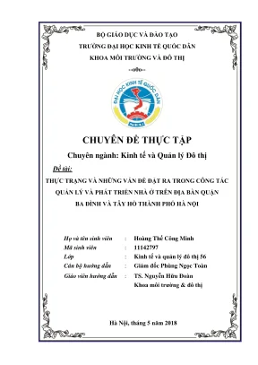 Thực trạng và giải pháp quản lý phát triển nhà ở tại 