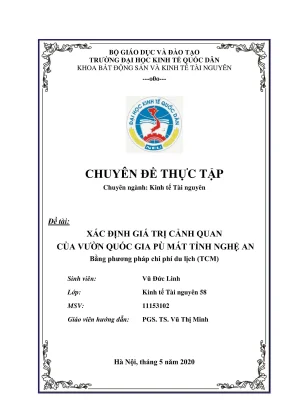 Đánh giá giá trị cảnh quan vườn quốc gia Pù Mát Nghệ An