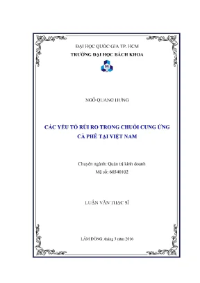 Nghiên Cứu Yếu Tố Rủi Ro Trong Chuỗi Cung Ứng Cà Phê Tại
