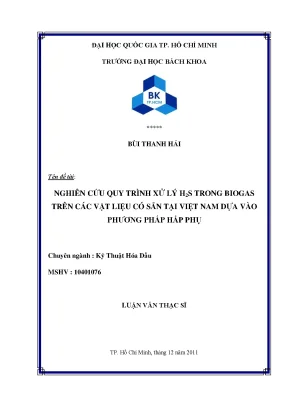 Nghiên cứu quy trình xử lý H2S trong biogas bằng vật 