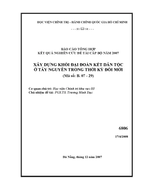 Kết quả nghiên cứu xây dựng khối đại đoàn kết dân tộc 