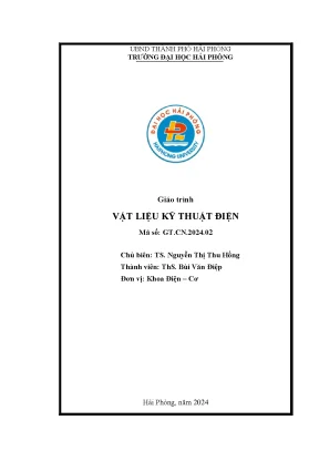 Giáo Trình Vật Liệu Kỹ Thuật Điện: Hướng Dẫn Toàn Diện