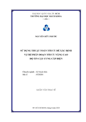 Luận văn thạc sĩ kỹ thuật điện: Tối ưu hóa vị trí phân