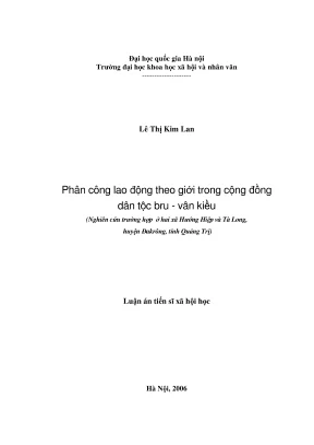 Luận án tiến sĩ: Phân công lao động theo giới trong cộng