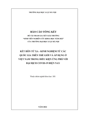 Nghiên cứu kết hôn từ xa: Kinh nghiệm quốc tế và áp dụng