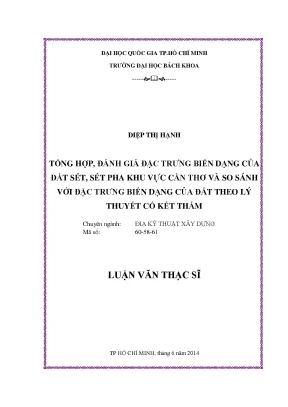 Đánh giá đặc trưng biến dạng đất sét pha khu vực Cần Thơ