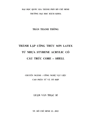 Luận Văn Thạc Sĩ: Công Thức Sơn Latex Từ Nhựa Styrene 