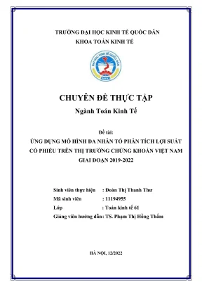 Ứng Dụng Mô Hình Đa Nhân Tố Phân Tích Lợi Suất Cổ Phiếu