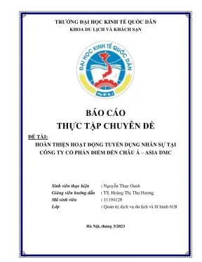 Hoàn Thiện Hoạt Động Tuyển Dụng Nhân Sự Tại Asia DMC - 
