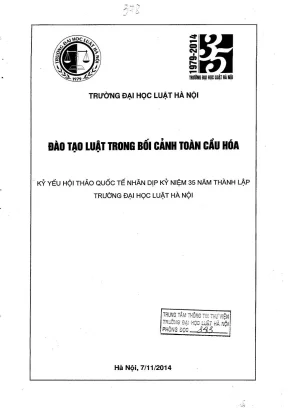 Đào tạo luật trong bối cảnh toàn cầu hóa: Kỷ yếu hội