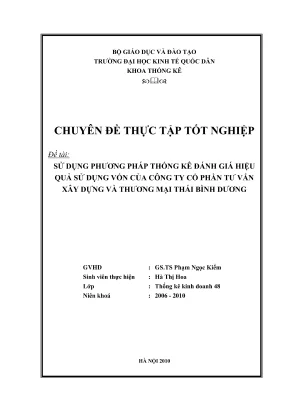 Đánh Giá Hiệu Quả Sử Dụng Vốn Tại Công Ty Cổ Phần Tư Vấn 