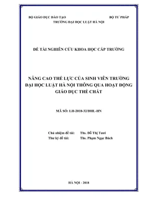 Nâng cao thể lực sinh viên Đại học Luật Hà Nội qua giáo 