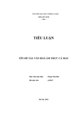 Khám Phá Văn Hóa Ẩm Thực Độc Đáo Tại Cà Mau