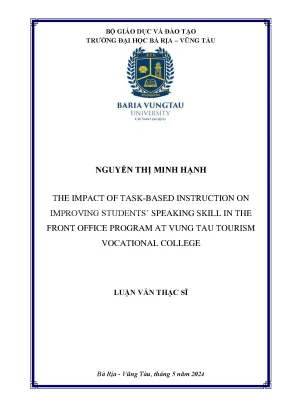 Tác động của phương pháp dạy học dựa trên nhiệm vụ đến 