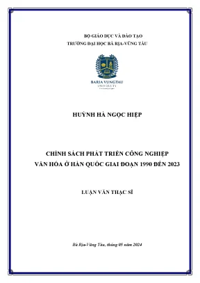 Chính sách phát triển công nghiệp văn hóa Hàn Quốc giai 
