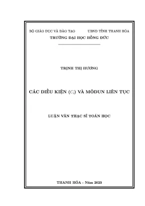 Luận Văn Về Điều Kiện CI Và Môđun Liên Tục: Hướng Dẫn 